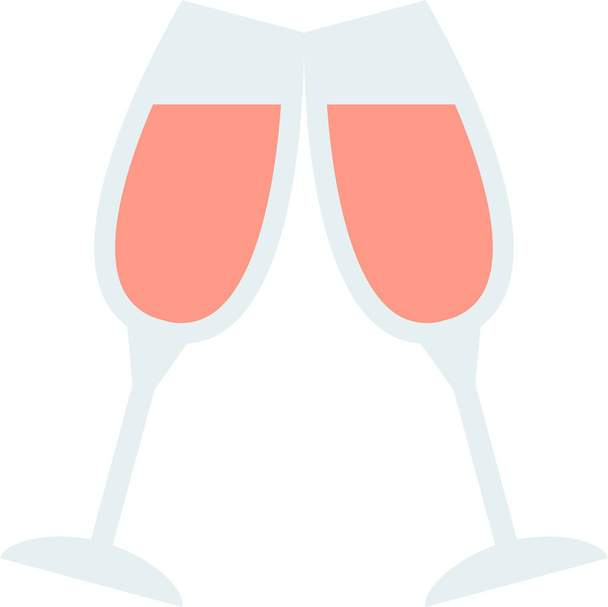 alcohol champagne cheers icon in flat style - Vector, Image