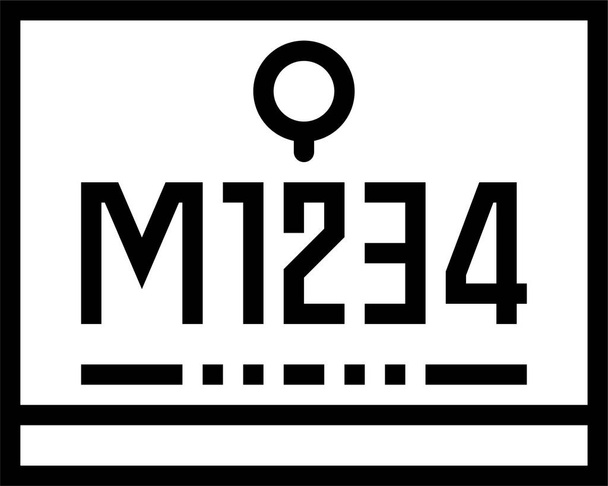 bib číslo závodní ikona ve stylu osnovy - Vektor, obrázek