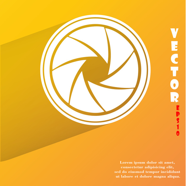 Icono de diafragma de cámara fotográfica. diseño moderno plano
 - Vector, Imagen