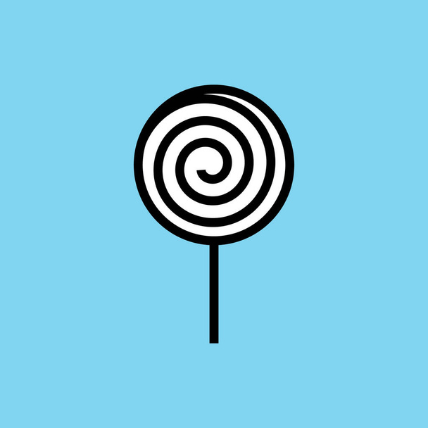 Süßigkeiten-Lutscher-Ikone in filetiertem Outline-Stil - Vektor, Bild
