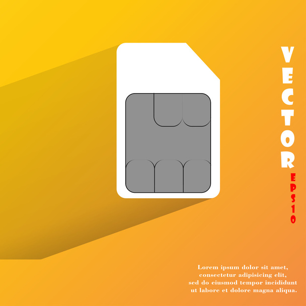 Ícone do cartão SIM. design moderno plano
 - Vetor, Imagem