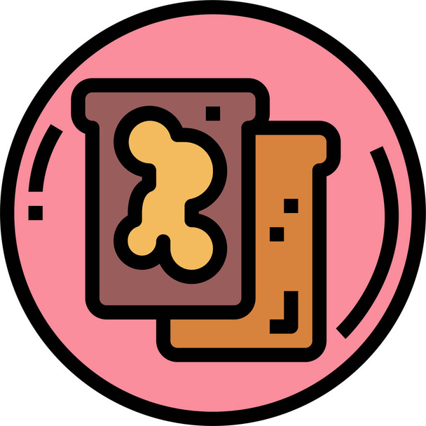 food jam toast icon in filledoutline style - Vector, Image