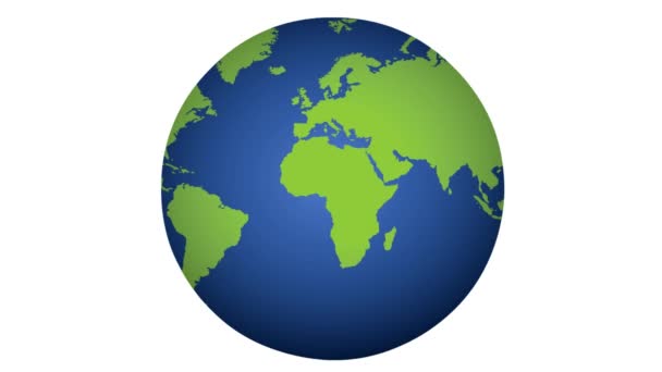 3D kiiltävä planeetta maan kierto animaatio. Globe pyörii saumaton silmukka video. 4K-video. - Materiaali, video
