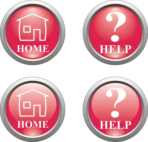 Red nome and question mark button - Vector, Imagen