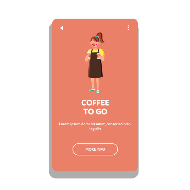 Coffee To Go работница кафе - Вектор,изображение