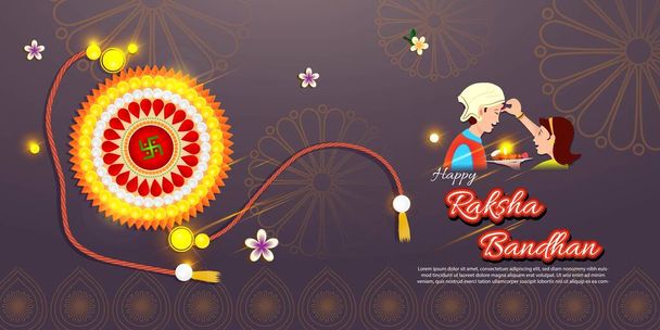 векторная иллюстрация для индийского фестиваля Raksha Bandhan означает Ракша Бандхан - Вектор,изображение