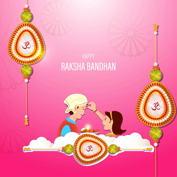 векторная иллюстрация для индийского фестиваля Raksha Bandhan означает Ракша Бандхан - Вектор,изображение