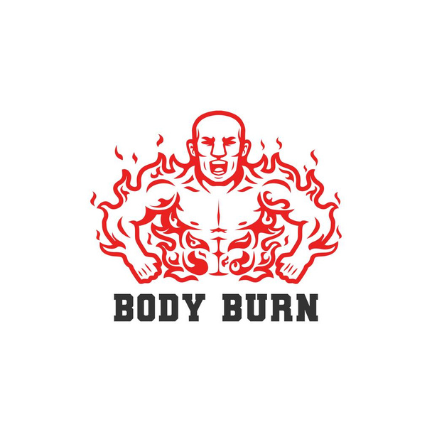 bruciare il grasso corporeo. uomo bruciante vettoriale illustrazione - Foto, immagini