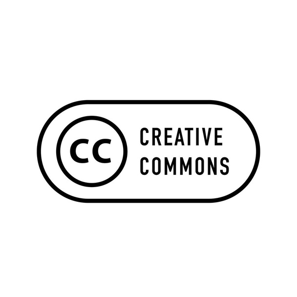Dairesel CC simgesi ile yaratıcı ortak haklar yönetimi imzası. - Vektör, Görsel
