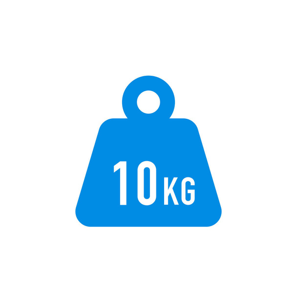 Simple KG weight silhouette icon on white background, isolated - Vector, Image