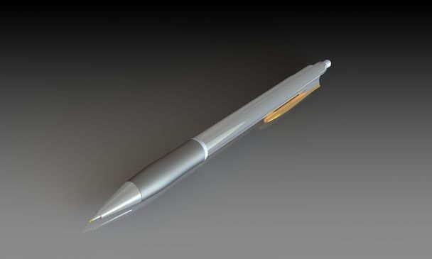 ένα κομψό χρυσού και του αργύρου πένα που απομονώνονται σε μαύρο - Φωτογραφία, εικόνα