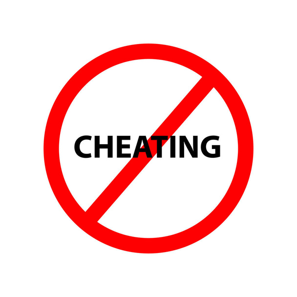 No cheating, written in English language, vector illustration. - Vector, Image