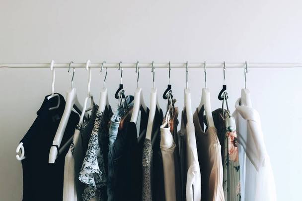 Rack with stylish womens clothes. Concept for shopping store, beauty, fashion - Photo, Image