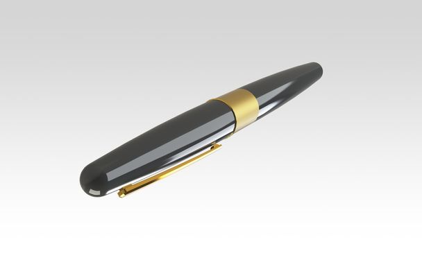 Un'elegante penna in oro e argento isolata su bianco
 - Foto, immagini