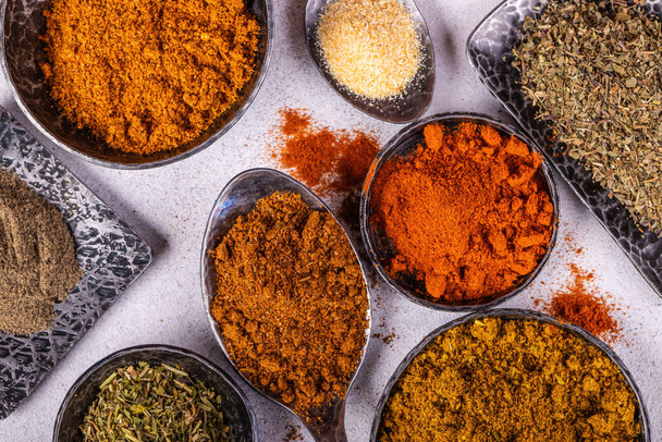Colorful spices. Macro shot. Cooking background concept. - Foto, Bild