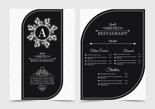 restaurant menu with elegant ornamental style - Vector, Image