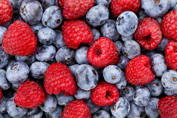 raspberry blueberry mix texture pattern - Photo, Image