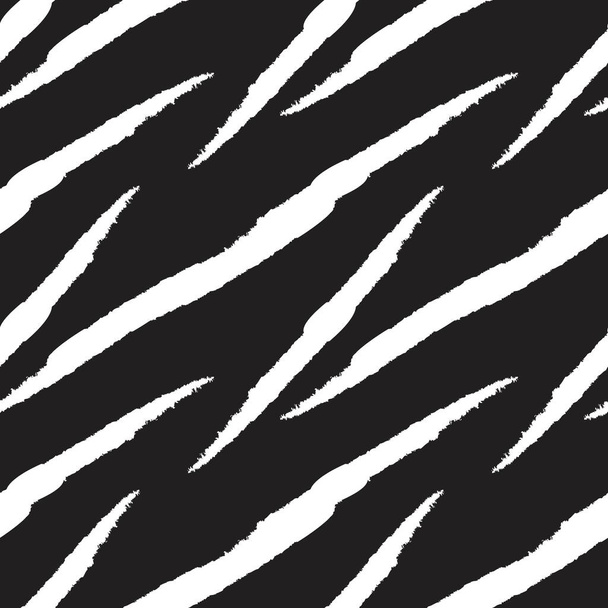 Black and White Brush stroke fur pattern design for fashion prints, homeware, graphics, backgrounds - Vetor, Imagem