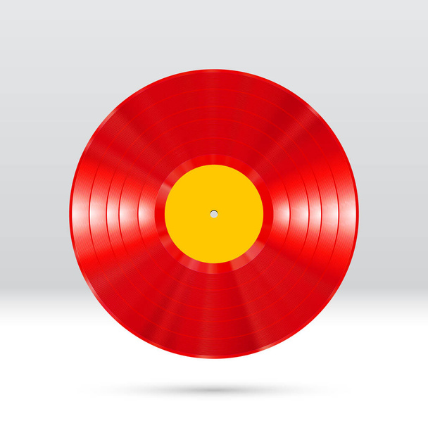 Colorful vinyl disc 12 inch LP record with shiny grooves - Vetor, Imagem