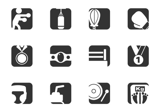 pugilism icon set for your design. векторные иконки - Вектор,изображение