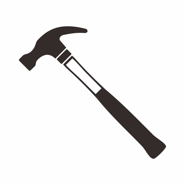 Значок когтя молота. Инструмент для ремонта дома. Иллюстрация строительных инструментов. символ клипарт - Вектор,изображение