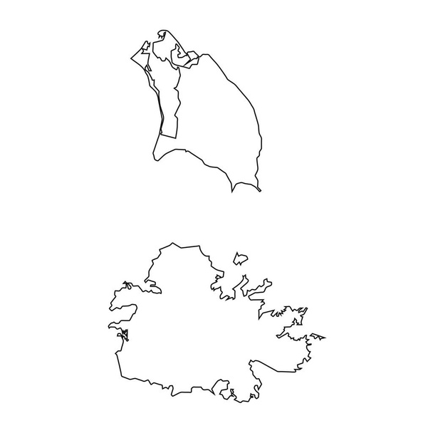Детальная векторная карта Антигуа и Барбуда - Вектор,изображение
