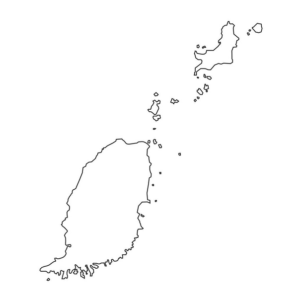 Hoge gedetailleerde vectorkaart Grenada - Vector, afbeelding
