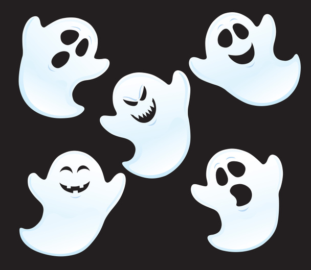Пять призраков с необычными выражениями
 - Фото, изображение