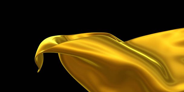 Golden ornate cloth gold leaf crumpled gold surface abstract background 3d illustration - Foto, Imagem