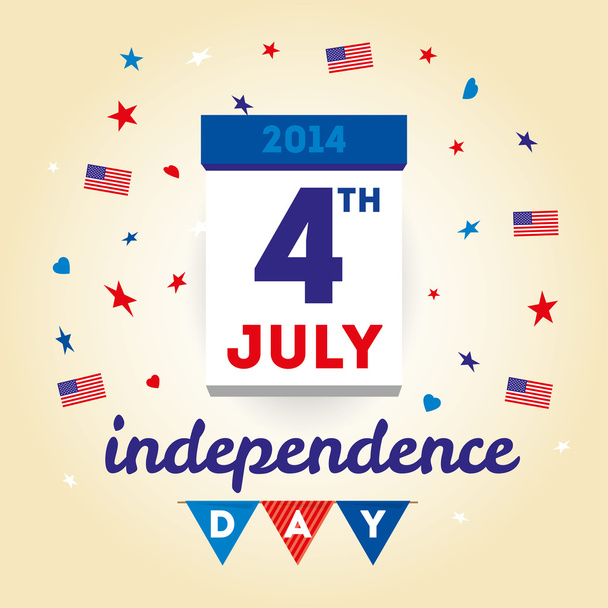 アメリカ独立記念日のためのデザイン要素を設定します。 - ベクター画像