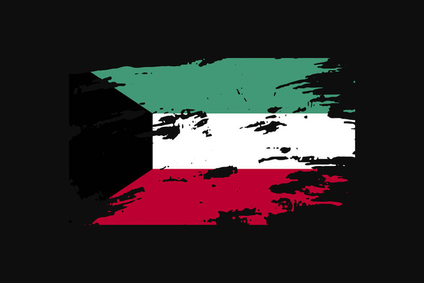 クウェートのグランジスタイルの旗。Tシャツのグラフィック、プリント、ポスター、背景を使用します。. - ベクター画像