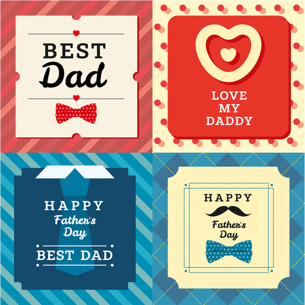Feliz dia do pai cartões de saudação
 - Vetor, Imagem