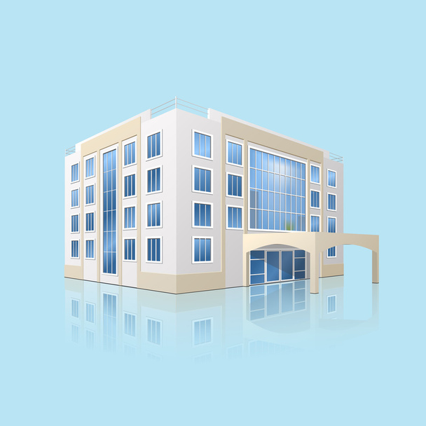 stad ziekenhuis gebouw met reflectie - Vector, afbeelding