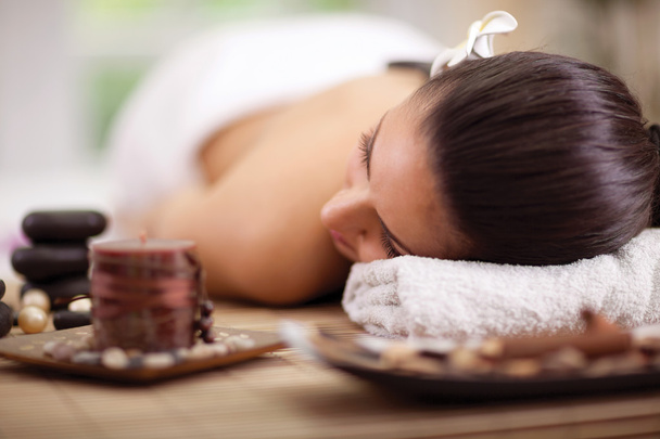beautiful woman relaxing in spa center - Photo, Image