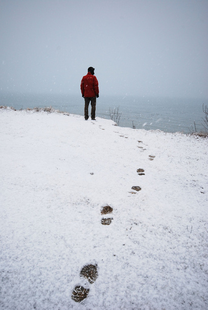Láb lépést, a hóban - Fotó, kép
