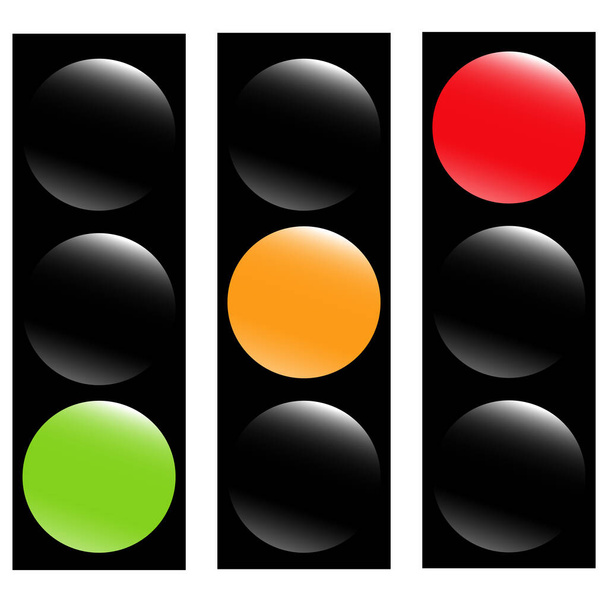 Traffic light, traffic lamp, semaphore illustration, icon  stock vector illustration, clip-art graphics  - Vektor, Bild