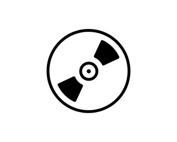Kompaktní disk, Blu-ray, CD nebo DVD. Ikona plochého vektoru Ikona. Jednoduchý černý symbol na bílém pozadí. Šablona návrhu kompaktního disku, Blu-ray, CD nebo DVD znaku pro webový a mobilní prvek uživatelského rozhraní - Vektor, obrázek