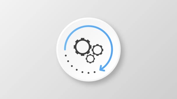 New update blue and gray icon on realistic button on white background. Motion graphics. - Video
