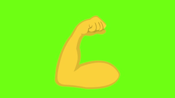 Animación en bucle del músculo bíceps con fondo cromático verde - Imágenes, Vídeo