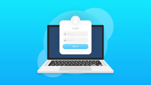 Login form icon. Login form page on laptop. Motion graphics. - Footage, Video