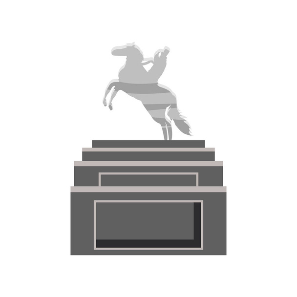 jeździec na posągu konia - Wektor, obraz