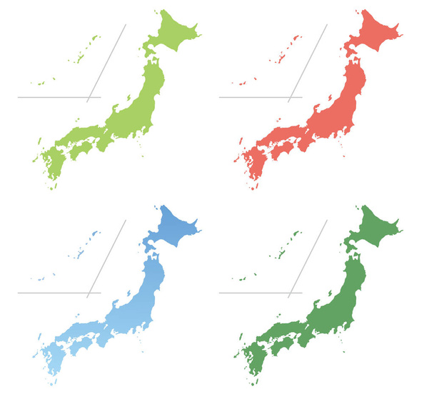 Απλή απεικόνιση του ιαπωνικού αρχιπελάγους - Διάνυσμα, εικόνα
