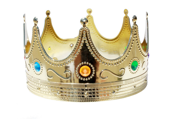 Crown. Gold Crown. King Crown. Royalty. Isolated on white. Room for text. Clipping Path. Royal Crown. Golden crown isolated on white.  - Photo, Image