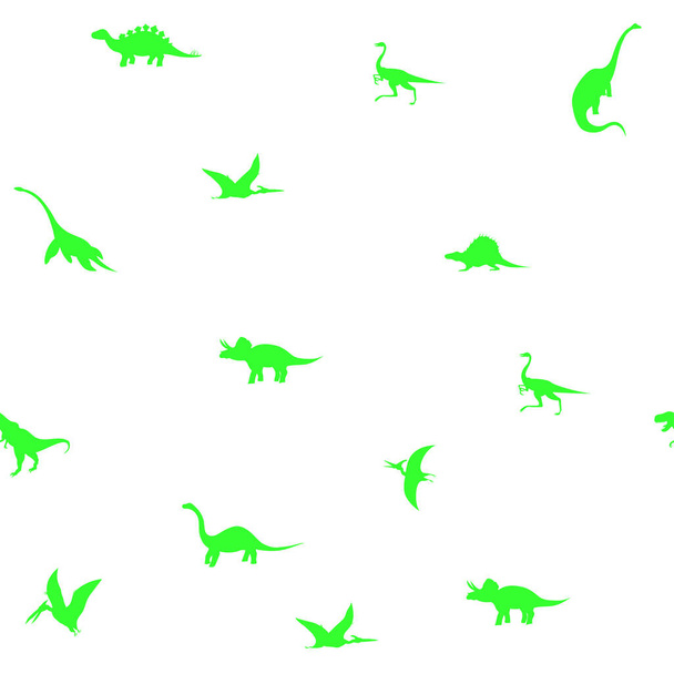 seamless pattern with dinosaurs on white background, vector illustration  - Vector, Imagen