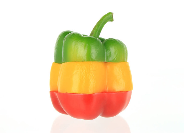 bell peppers on white background - Fotoğraf, Görsel
