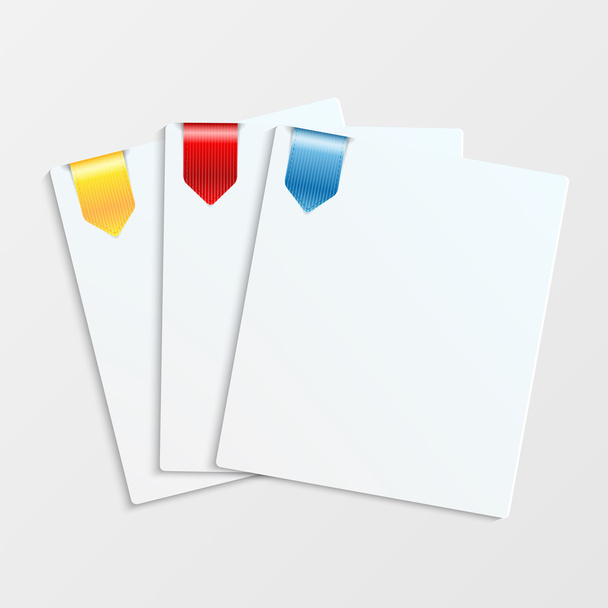 Hojas de papel blanco con marcadores de colores y lugar para su
 - Vector, Imagen