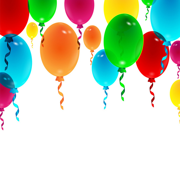 Beyaz arkaplanda izole edilmiş renkli balonlar - Vektör, Görsel