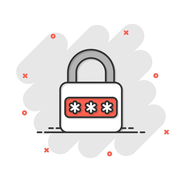Login icon in flat style. Password access vector illustration on white isolated background. Padlock entry business concept. - Vector, Image