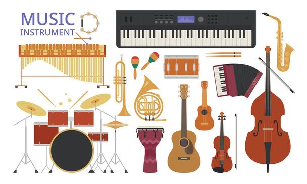 A collection of various instruments. vector design illustrations. - Vector, Image