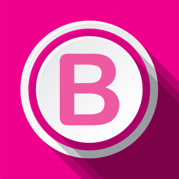 pink round vector icon design of Letter B - Вектор,изображение